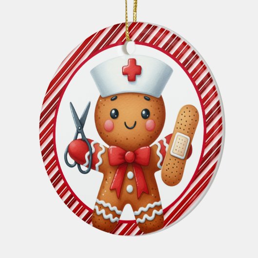 Personaliseer Nurse Christmas Ornament (Links)