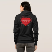Personaliseer Nurse Love Heart EKG Stethoscoop RN  Hoodie (Achterkant volledig)