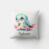Personaliseer Nursery Kinder kamer Dolfijn Waterve Kussen (Voorkant)