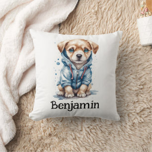 Personaliseer Nursery Kinder kamer Puppy Dog Hoodi Kussen