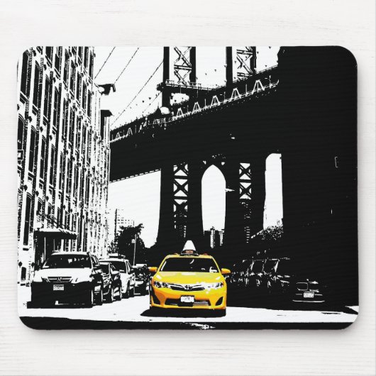 Personaliseer Nyc New York City Yellow Taxi Brookl Muismat (Voorkant)
