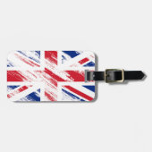 Personaliseer Old  Grunge United Kingdom Flag Bagagelabel (Voorkant horizontaal)