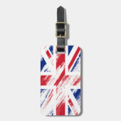 Personaliseer Old  Grunge United Kingdom Flag Bagagelabel (Voorkant verticaal)
