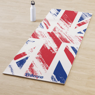 Personaliseer Old  Grunge United Kingdom Flag Yogamat
