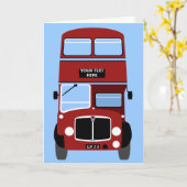 Personaliseer Old Manchester Double Decker Bus Kaart (Gele Bloem)