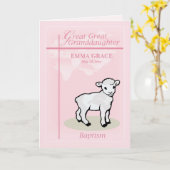 Personaliseer Oma's Oma Doop Roze Kaart (Gele Bloem)