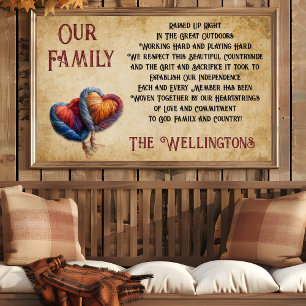 Personaliseer ons familiegeloof land opgegroeid poster