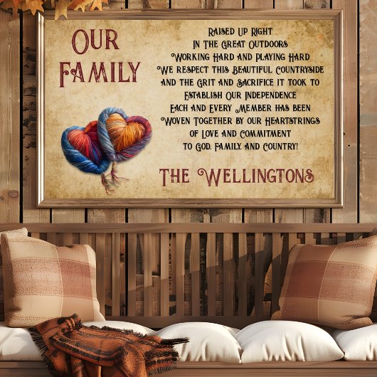 Personaliseer ons familiegeloof land opgegroeid poster