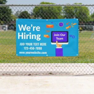 Personaliseer ons team dat wij in dienst nemen spandoek