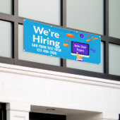 Personaliseer ons team dat wij in dienst nemen spandoek (Buitenkant Gebouw)