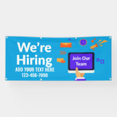 Personaliseer ons team dat wij in dienst nemen spandoek (Horizontaal)