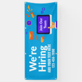 Personaliseer ons team dat wij in dienst nemen spandoek (Verticaal)