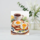 Personaliseer Ontbijt Ei Toast Koffie Voedsel Food Feestdagenkaart (Staand voorkant)