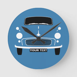 Personaliseer op maat blauw Morris Minor Pop Art Ronde Klok