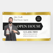 Personaliseer Open Huis van Vastgoedmakelaar Gedet Spandoek (Horizontaal)