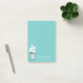 Personaliseer Opmerking Blauwgroen Mason Jar White Post-it® Notes (Kantoor)
