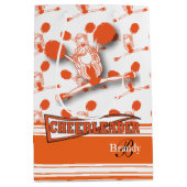 Personaliseer Oranje cheerleader - Medium Cadeauzakje (Voorkant)