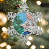 Personaliseer originele kunst tin sneeuwvlok ornament