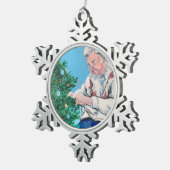 Personaliseer originele kunst tin sneeuwvlok ornament (Rechts)