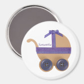 Personaliseer paars baby baby shower van het Perzi Magneet (Voorkant / Achterkant)