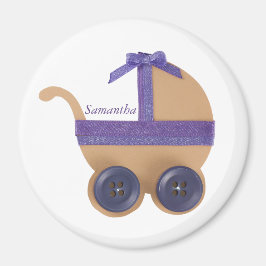 Personaliseer paars baby baby shower van het Perzi Magneet