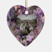 Personaliseer paarse Amethist Kwarts marmeren stee Keramisch Ornament (Rechts)