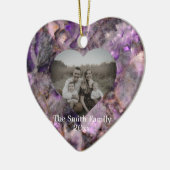 Personaliseer paarse Amethist Kwarts marmeren stee Keramisch Ornament (Links)