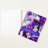 Personaliseer Paarse Blauwe Floral Pansy Flowers Planner (Display)