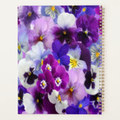Personaliseer Paarse Blauwe Floral Pansy Flowers Planner (Achterkant)