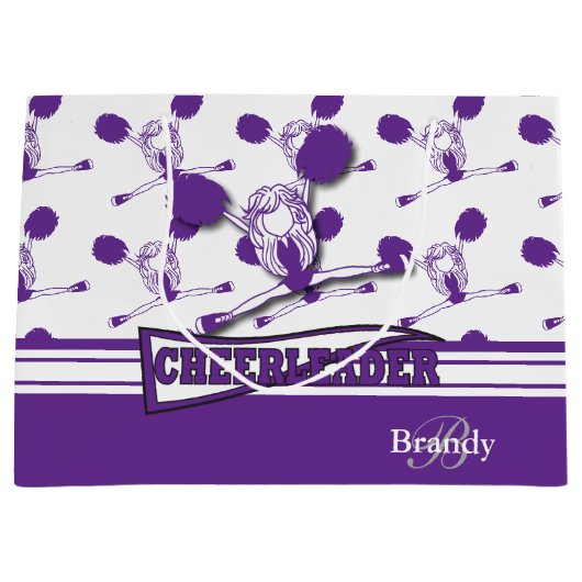 Personaliseer Paarse 📣 Cheerleader Groot Cadeauzakje (Voorkant)