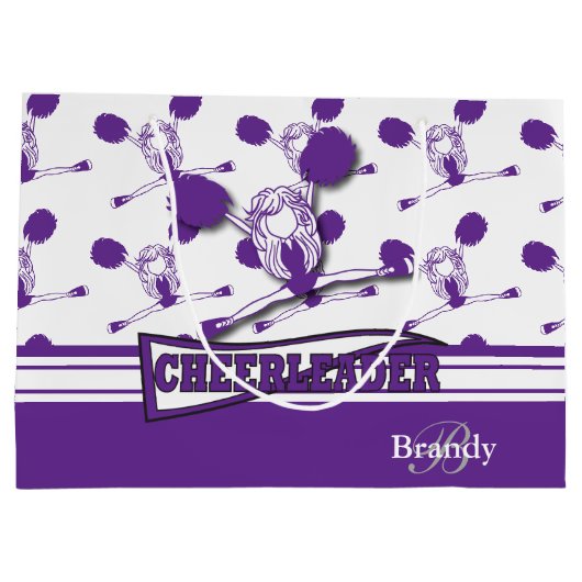 Personaliseer Paarse 📣 Cheerleader Groot Cadeauzakje (Achterkant)