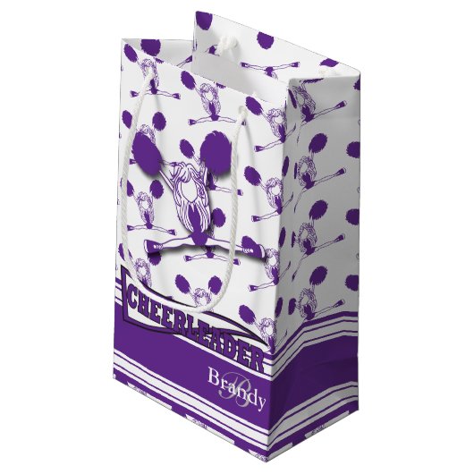 Personaliseer Paarse Cheerleader Klein Cadeauzakje (Achterkant Gekanteld)