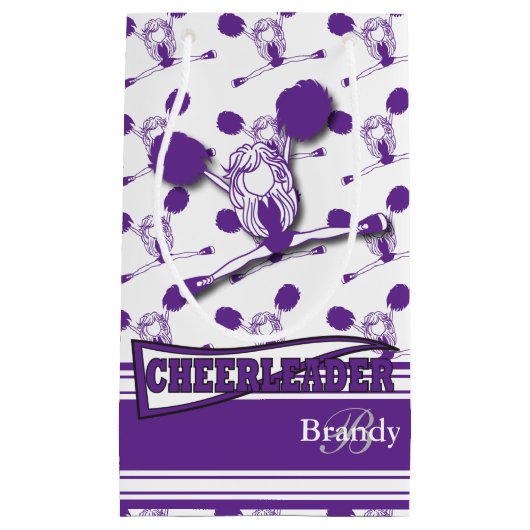 Personaliseer Paarse Cheerleader Klein Cadeauzakje (Voorkant)