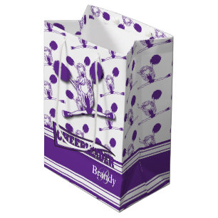Personaliseer Paarse Cheerleader Medium Cadeauzakje