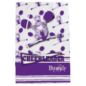 Personaliseer Paarse Cheerleader Medium Cadeauzakje (Voorkant)