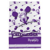 Personaliseer Paarse Cheerleader Medium Cadeauzakje (Achterkant)