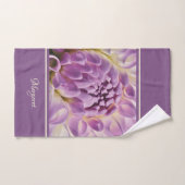 Personaliseer Paarse Dahlia op de achtergrond van  Handdoek (Handdoek)