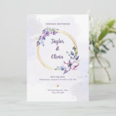 Personaliseer Paarse en witte minimalistische brui Kaart (Staand voorkant)