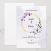 Personaliseer Paarse en witte minimalistische brui Kaart (Voorkant / Achterkant)