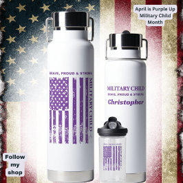 Personaliseer Paarse Up Military Child & Adult Waterfles