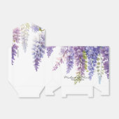 Personaliseer paarse waterverf wisteria floral bedankdoosjes (Uitgevouwen)