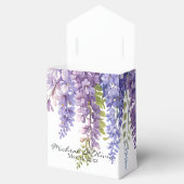 Personaliseer paarse waterverf wisteria floral bedankdoosjes (Geopend)