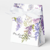 Personaliseer paarse waterverf wisteria floral bedankdoosjes (Voorkant Zijde)