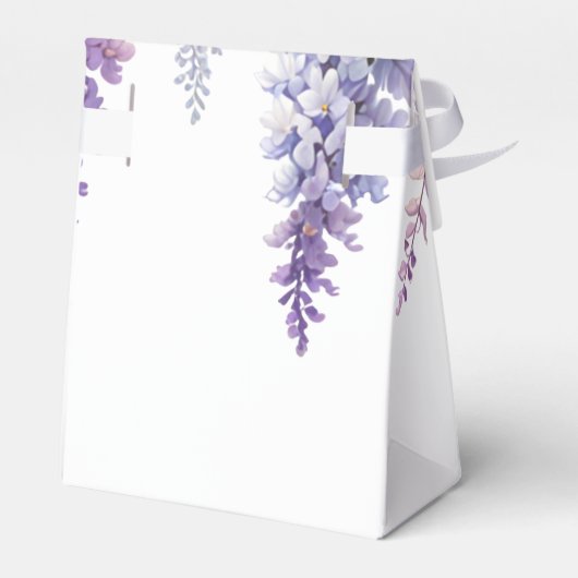 Personaliseer paarse waterverf wisteria floral bedankdoosjes (Achterkant)