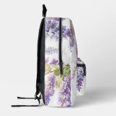 Personaliseer paarse waterverf wisteria floral bedrukte rugzak (Links)