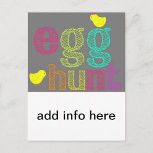 Personaliseer Paasei Hunt uitnodiging briefkaart
