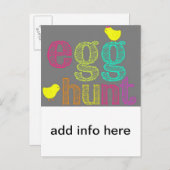 Personaliseer Paasei Hunt uitnodiging briefkaart (Voorkant / Achterkant)