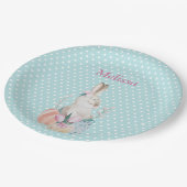 Personaliseer Paashaas Blauw Stippen Papier Bord (Gekanteld)