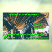 Personaliseer Paintball Shop Gear Apparatuur Voork Raamsticker (Vel 3)