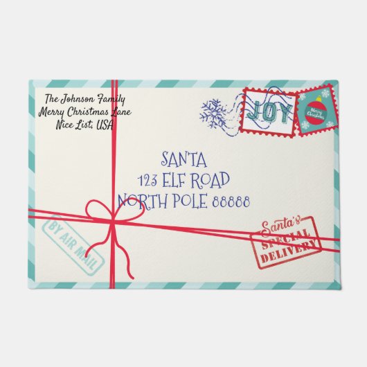 Personaliseer Pakket Kerstman Letter Kerstmis Deurmat (Voorkant)